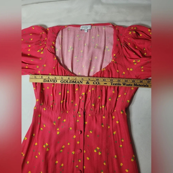 🍋Ghost London Alice Crepe Novelty Lemon Print Maxi Dress sz XS🍋 - Picture 8 of 10